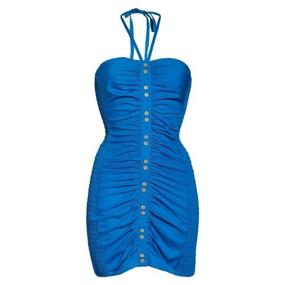 Free People Hold On Mini Dress Size L in Blue - Picture 5 of 5